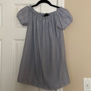 Romeo & Juliet Couture Off the Shoulder Blue Stripe Dress Size S